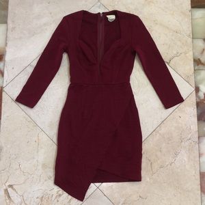 Deep red mini dress